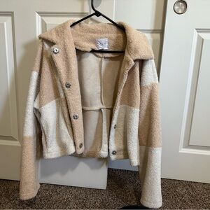 Le Lis Cream and Tan Teddy Jacket